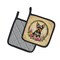 Edge Collections - 7.5" X 7.5" - Multicolor - Decorative Yorkshire Terrier Pot Holders Kitchen - 1 Pair